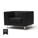 Poltrona in pelle nera Corfù-1