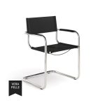 Sedia d'attesa in pelle con braccioli - poltroncina Delta