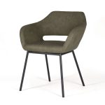 Poltrona imbottita per soggiorno in ecopelle vintage Manu-04