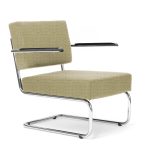 Poltrona imbottita con braccioli lounge e relax Bidi-05 BR - tessuto