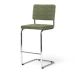 Sgabello alto da bar imbottito a sbalzo design BIDI-07 H75 - tessuto