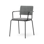 Sedia poltroncina imbottita con braccioli per cucina e soggiorno impilabile Caffè-04 - tessuto